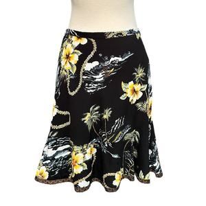 Vintage Y2K Baik Baik Honolulu Bali Hawaiian skirt floral sequins lace medium